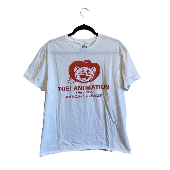 Toei Animation L white shirt sleeve t-shirt 1956 casual - Picture 1 of 7